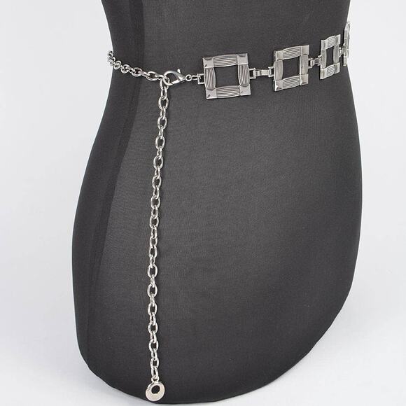 Square Metal Plus Size Chain Belt - Picture 9 of 10